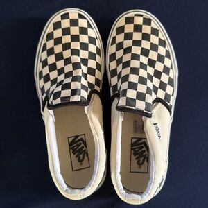 Vans Black and White Checkered Slip-On Shoes
